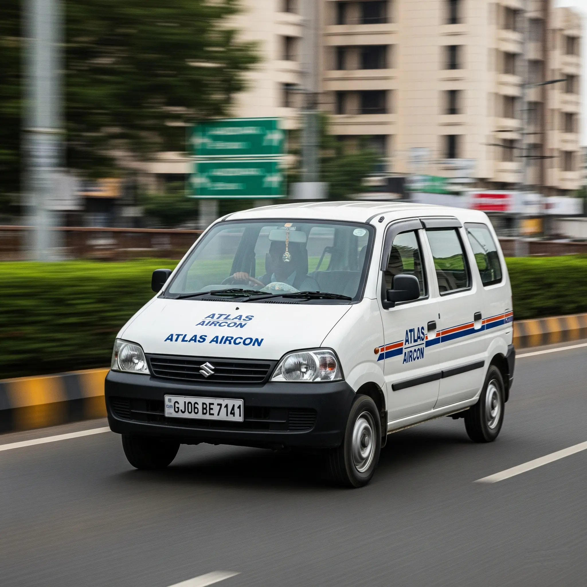 Atlas Aircon service vehicle ready for AC repair in sankheda